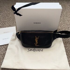 ✨100% AUTHENTIC YSL CASSANDRA BLACK LEATHER BELT BAG!! LIKE NEW!! ✨FIRM✨